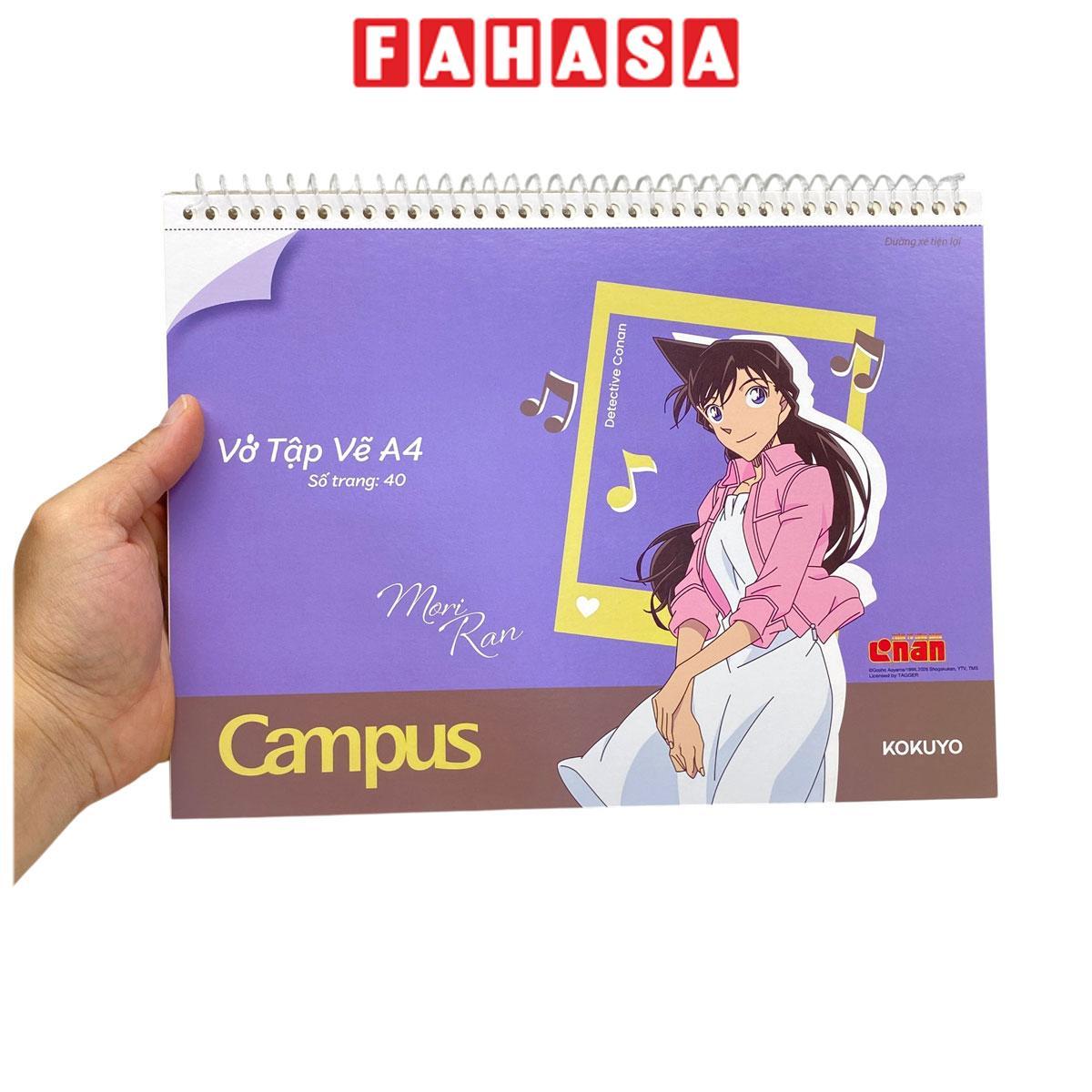 Vở Vẽ Conan A4 - 40 Trang 100gsm - Campus SKB-A4CON-08 - Mori Ran