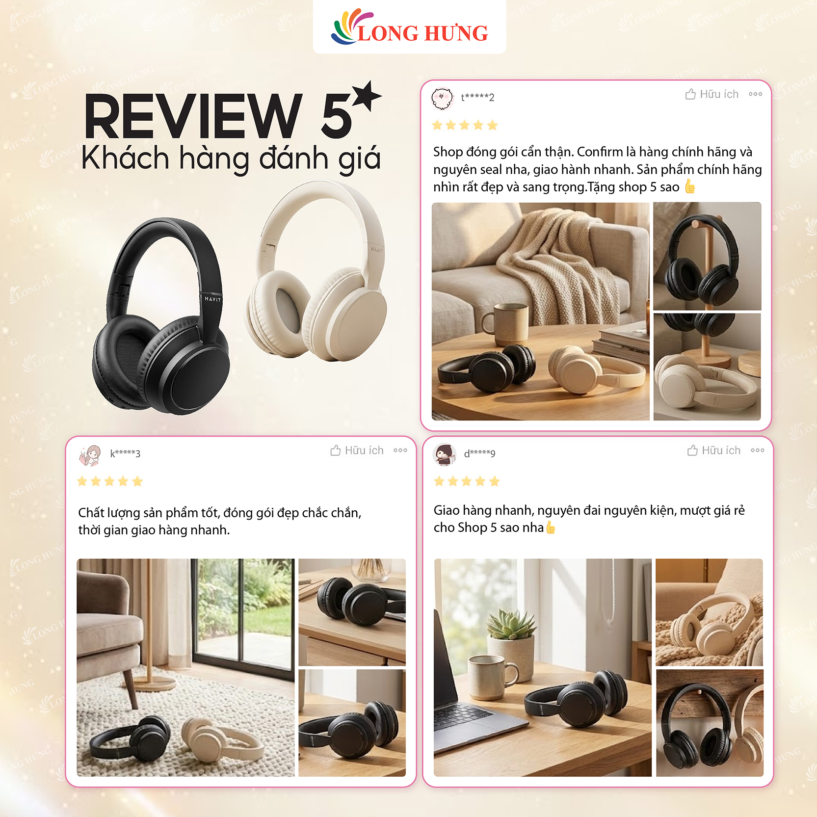 Tai nghe chụp tai Bluetooth Havit H619BT - Hàng chính hãng