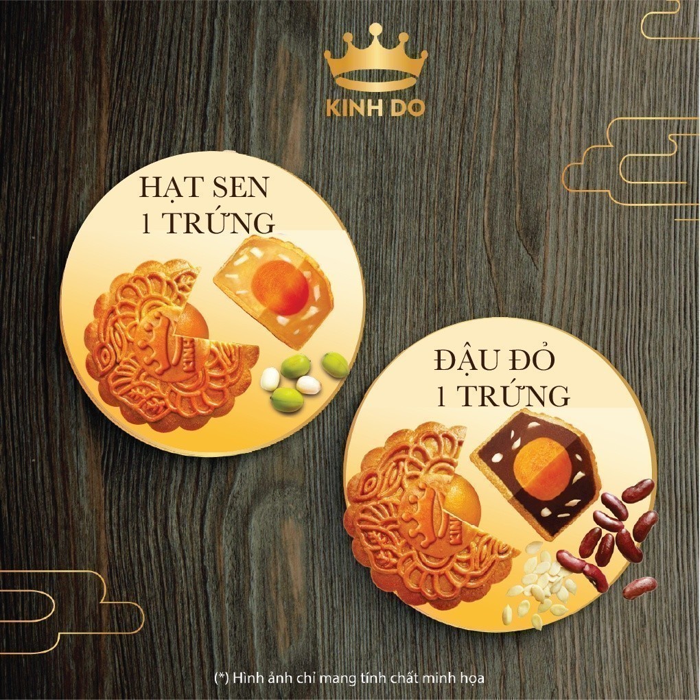 Hộp 2 bánh trung thu Kinh Đô &quot;Team Hạt Sen - Đậu Đỏ&quot; (2 bánh x 150g)