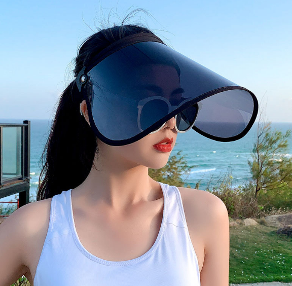 Hình ảnh Mũ đi nắng chống tia UV tuyệt đối vành điều chỉnh 360 độ, nón nửa đầu thể thao đi xe đạp cao cấp
