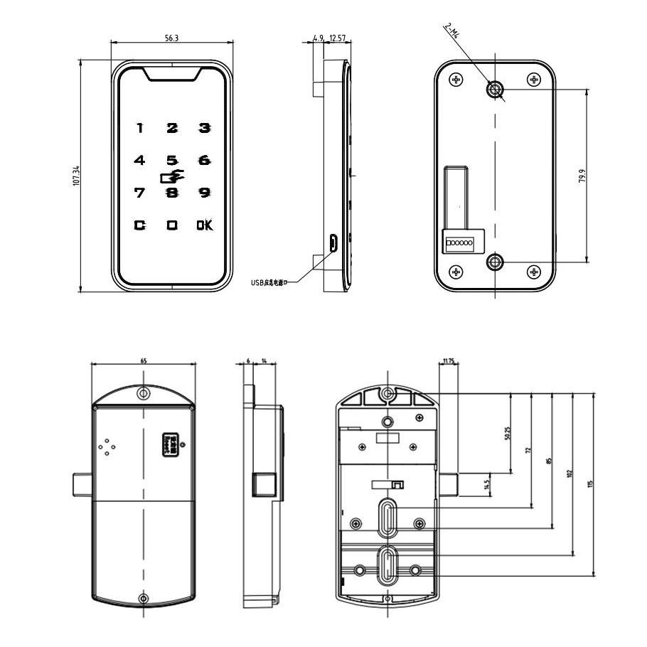 Bộ khóa tủ thông minh tặng 2 thẻ từ