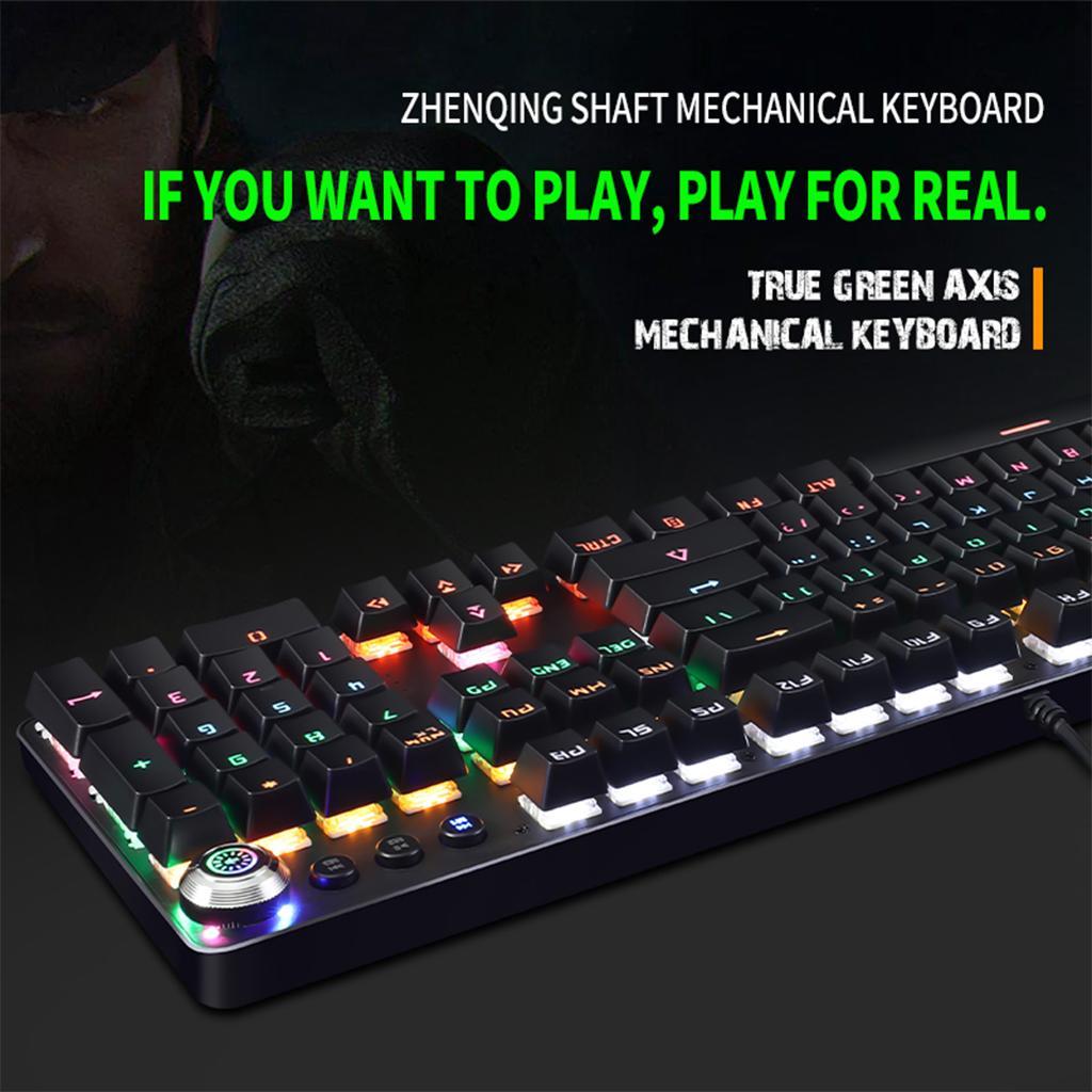 Desktop Essential Wired Mechanical Gaming Keyboard Green Switches 104 Keys