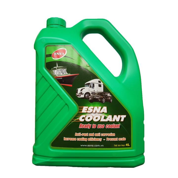 Nước làm mát động cơ xe ô tô màu xanh Esna Coolant 4L tặng lon 500ml