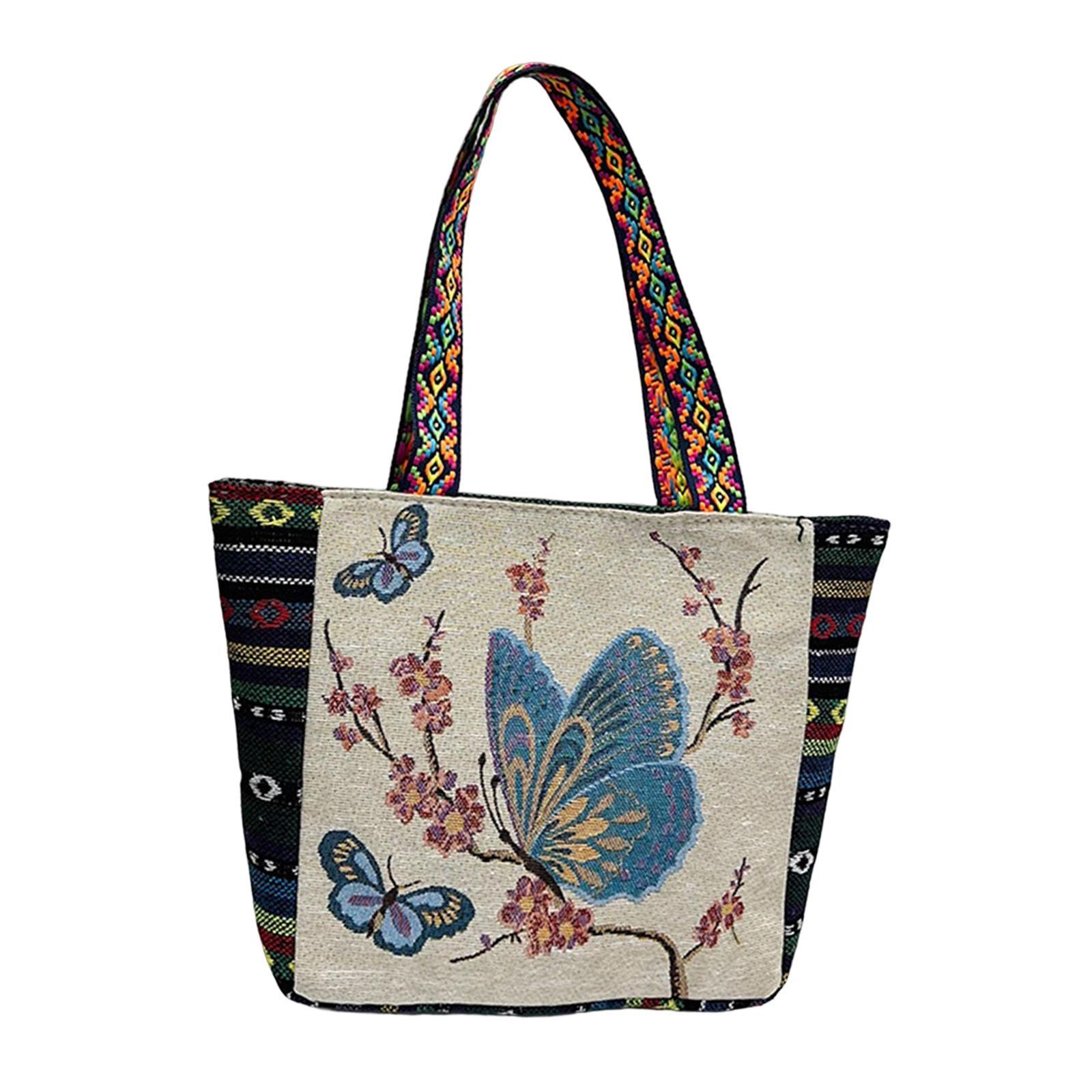 Womens Embroidery Shoulder Bag Fashion Lady Casual Travel Bag Pouch for Work Party
