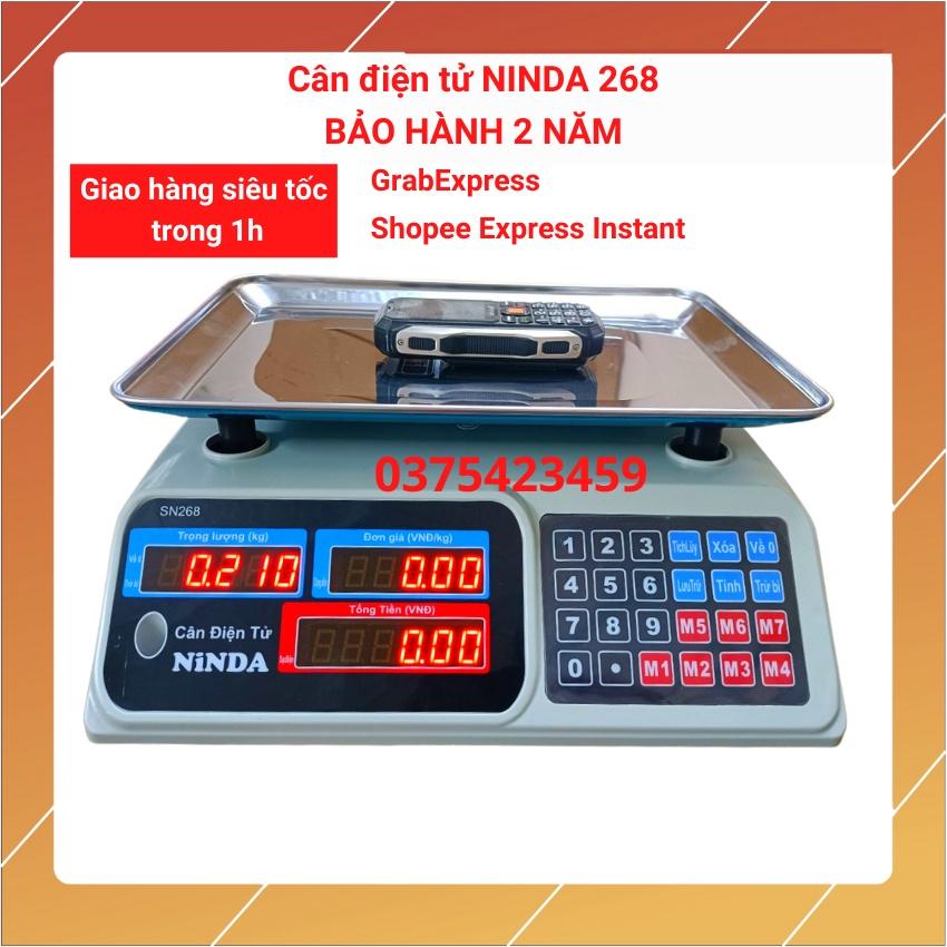 cân điện tử tính tiền bán hàng siêu thị, tạp hóa,hoa quả NINDA (SN268) 30Kg/5 được làm bằng thép không gỉ