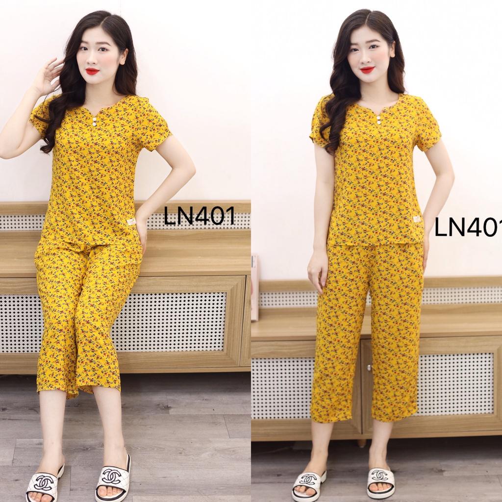Bộ quần áo ngủ nữ dài mặc nhà đẹp chất lanh nhung cao cấp