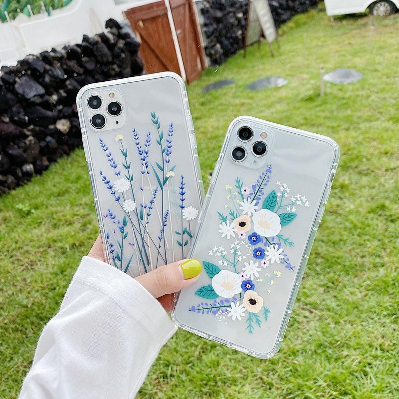 Ốp Lưng Case dành cho Iphone Dẻo Hoa cỏ Trong Không Ngả Màu 7g/8g/7Plus/8Plus/X/Xs/Xsmax/Xr/11/11Pro/11Promax/12/12pr
