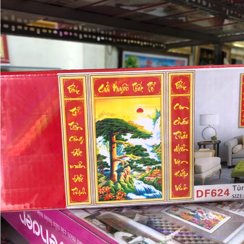 Tranh ĐÍNH ĐÁ CỬU HUYỀN THẤT TỔ. Kích Thước: 50cm x1m15 - 65cm x 1m15