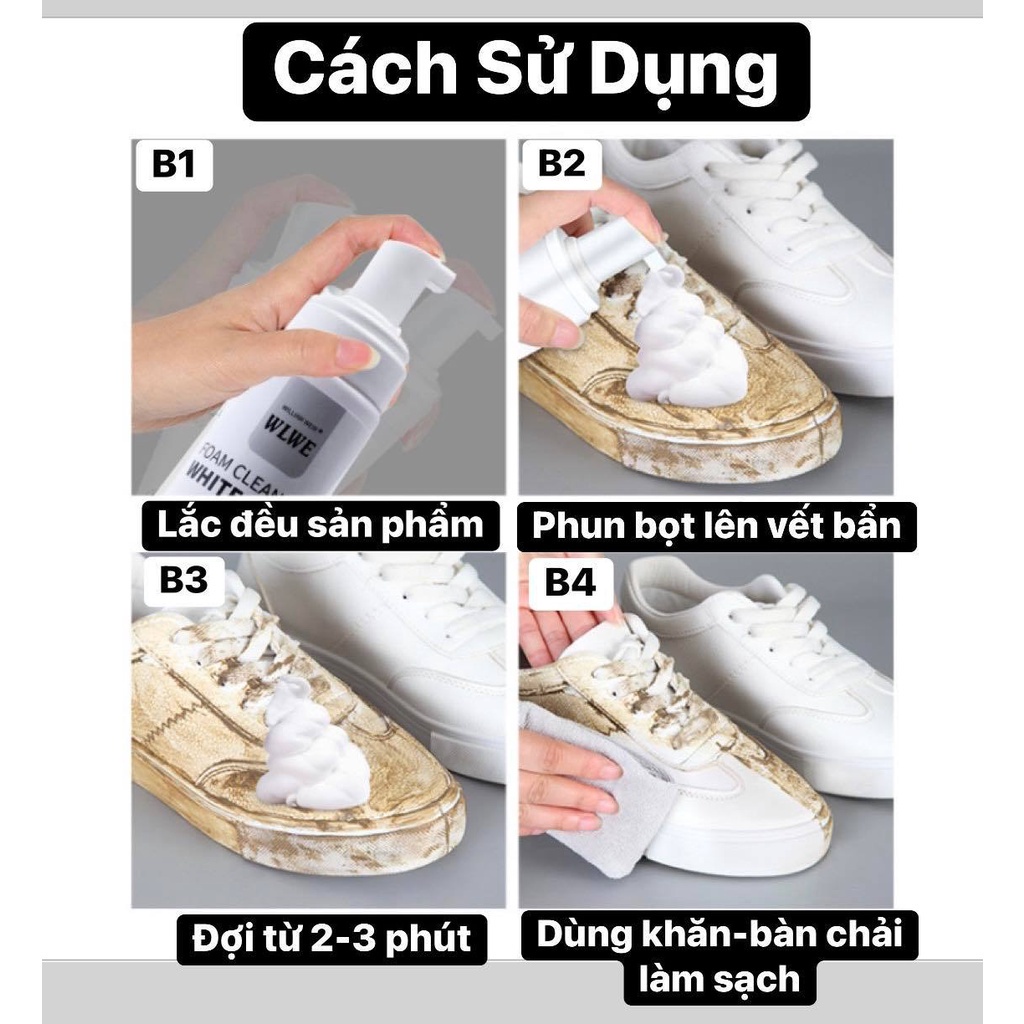 Bình Xịt Vệ Sinh Giày, Bình Xịt Bọt Tuyết Giặt Khô Giày, Dung Dịch Vệ Sinh Giày, Vệ Sinh Giày Dép Snoker Cao Cấp