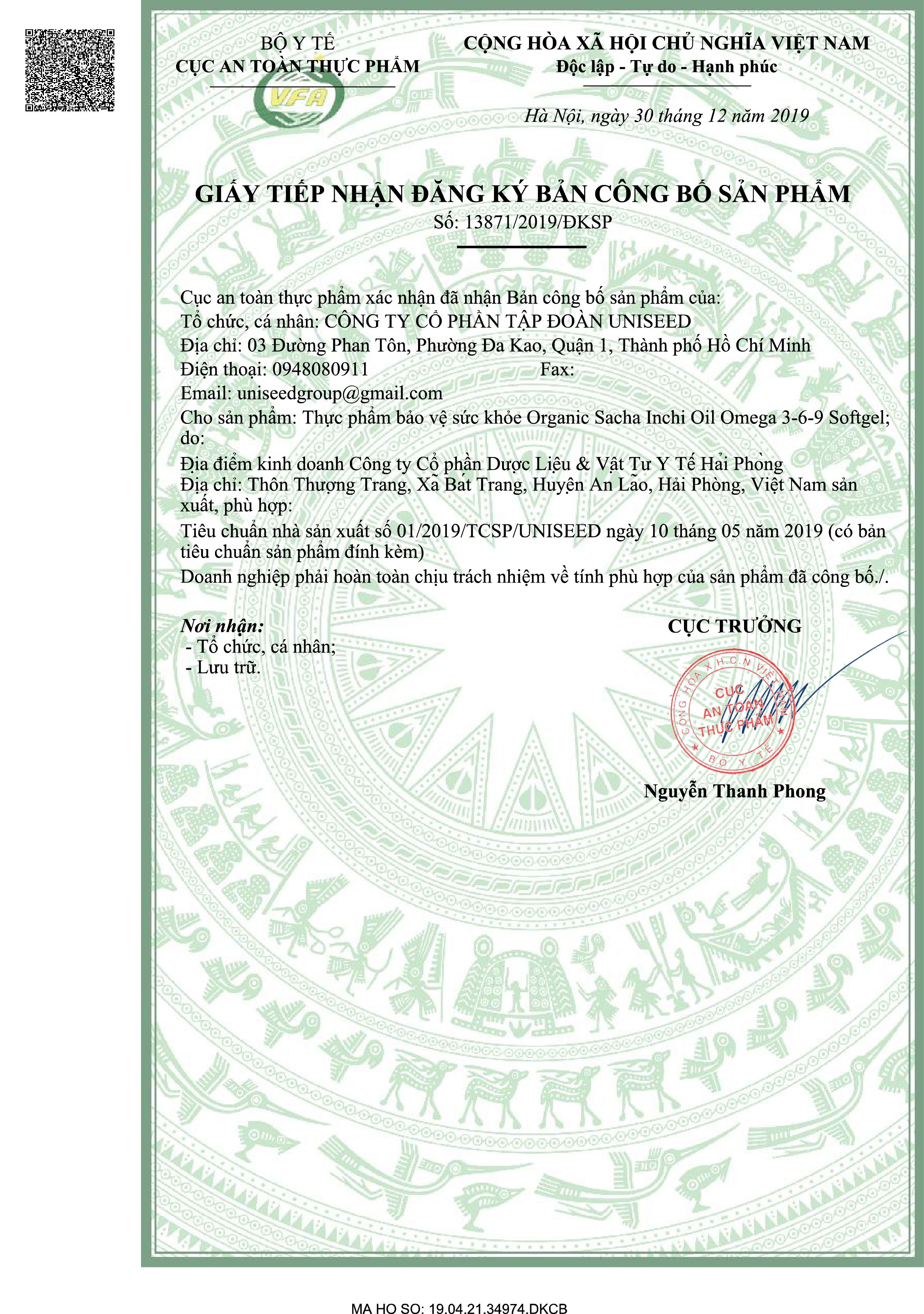 Viên nang mềm Organic Sacha Inchi Omega 3,6,9 Softgel