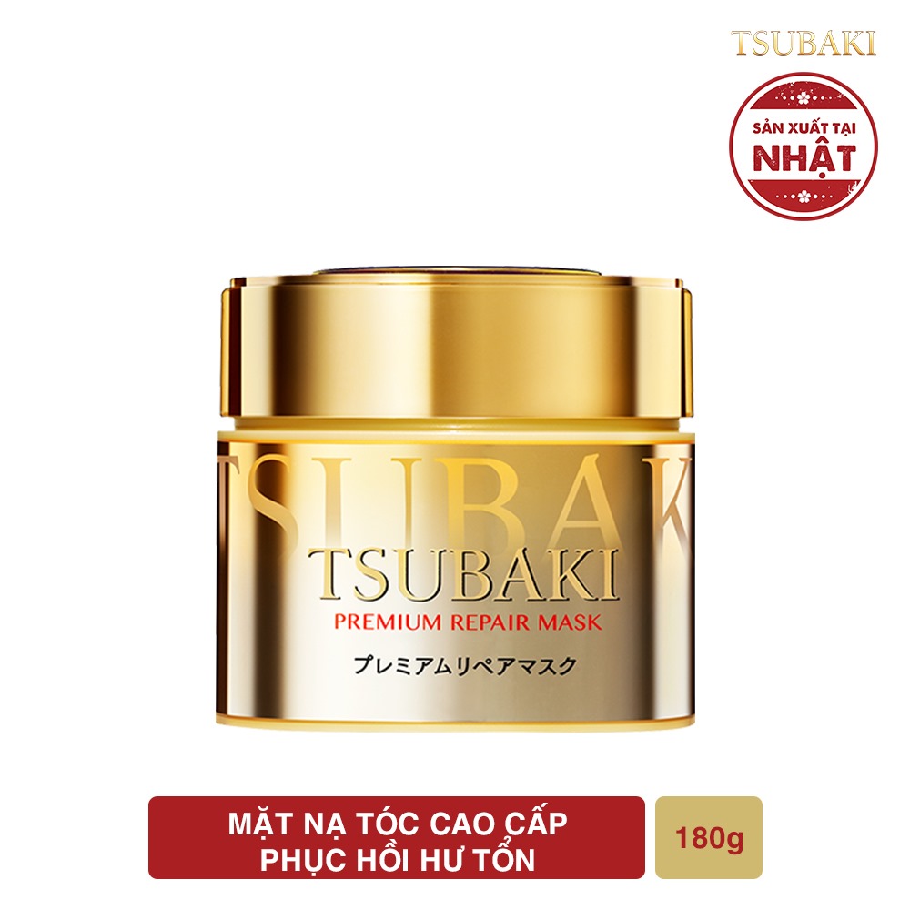 Trọn Bộ Tsubaki Premium Phục Hồi Ngăn Rụng Tóc (Gội Xả 490ml/chai + Kem Xả 180g + Mặt nạ tóc 180g + Xịt dưỡng tóc 220ml)