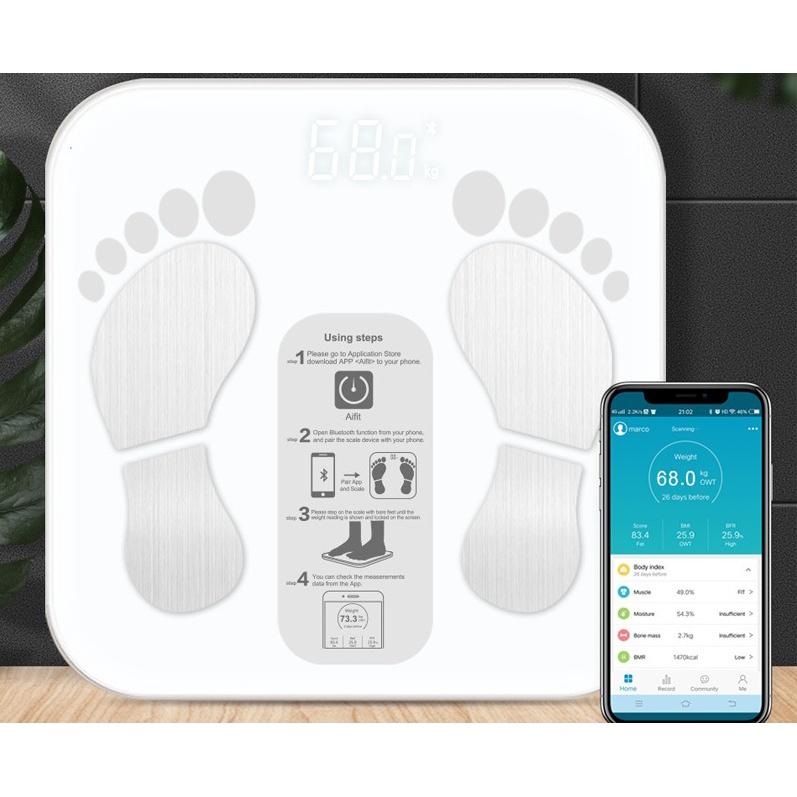 Cân Điện Tử Sức Khỏe Phân Tích 18 Chỉ Số Cơ Thể Thông Minh Kết Nối Bluetooth Scale Sử Dụng App Tiếng Việt