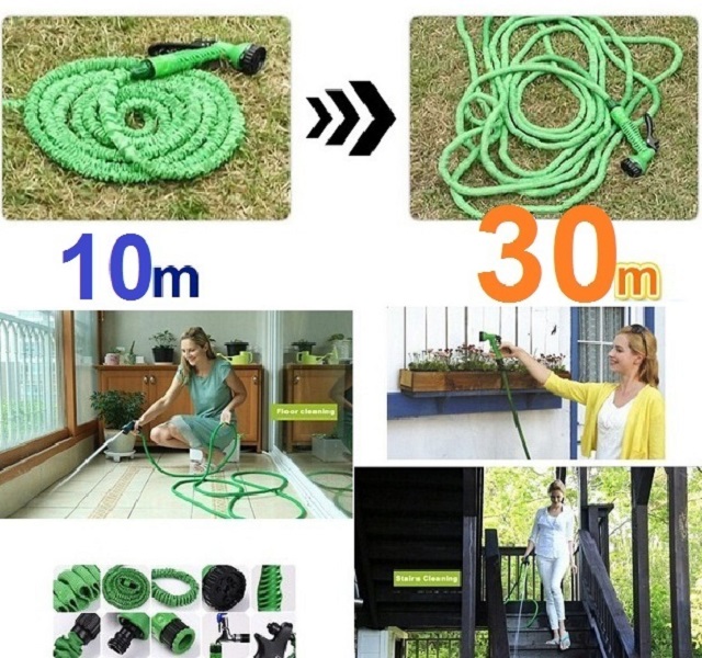 Bộ Vòi Xịt Tưới Cây, Rửa Xe Co Giãn Đa Năng 30M