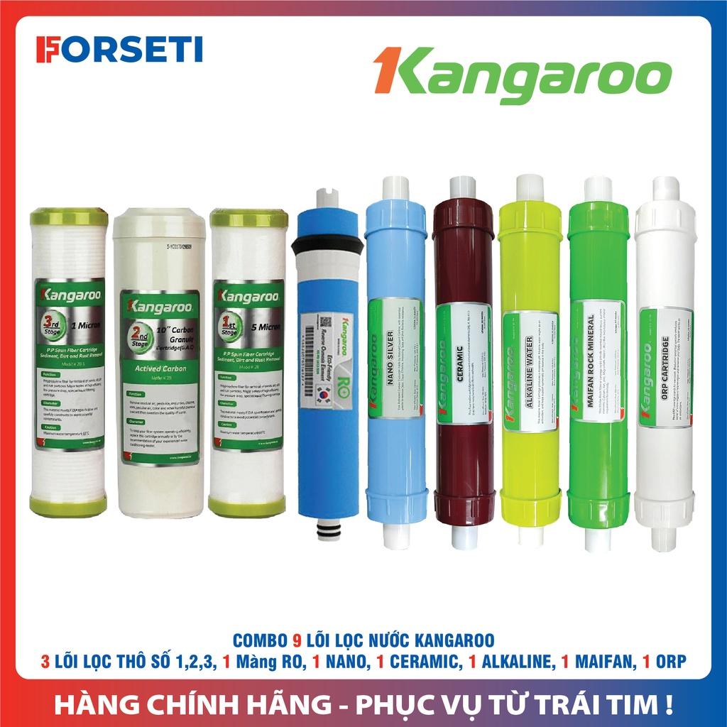 Trọn bộ 9 lõi lọc nước Kangaroo Hàng chính hãng dùng cho máy lọc nước Kangaroo KGRP99 KV