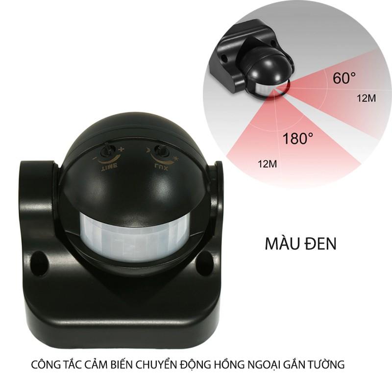 Công tắc cảm biến chuyển động hồng ngoại P002 gắn tường 1200W-220V có thể xoay 180 độ