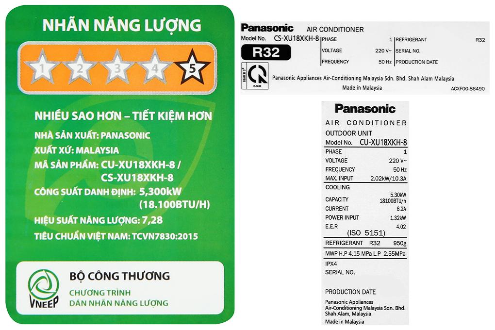 Máy lạnh Panasonic Inverter 2HP CU/CS-XU18XKH-8-HÀNG CHÍNH HÃNG-GIAO HÀNG TOÀN QUỐC