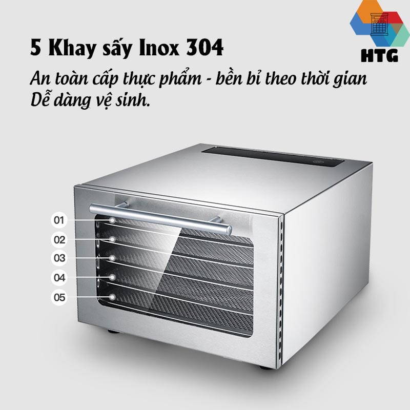 Máy sấy thực phẩm gia đình 5 khay Septree DBC-05A hẹn giờ sấy khô tự ngắt, hàng chính hãng