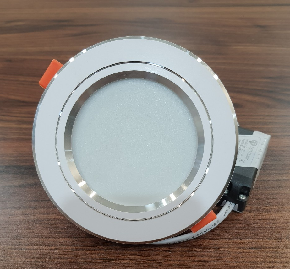 Đèn downlight âm trần LED 9w mặt bạc lỗ khoét 90