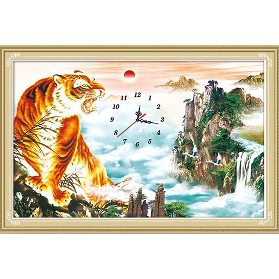 Tranh Đính Đá MÃNH HỔ (ĐÁ ABC CAO CẤP). Kích Thước: 75cm x 50cm