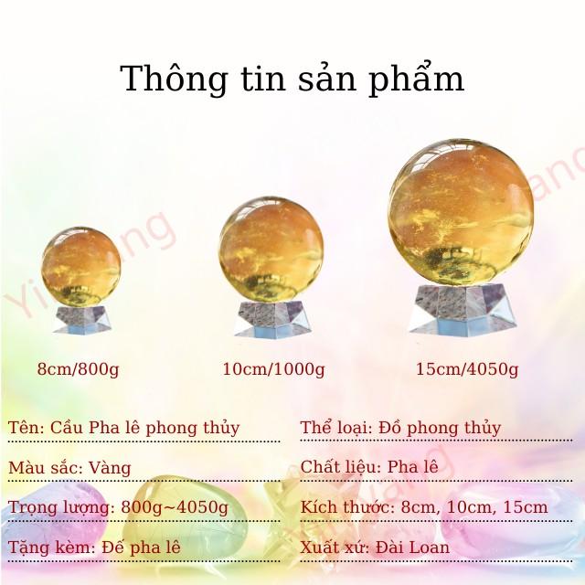 Cầu Pha Lê Phong Thủy Màu Vàng 8cm - 15cm