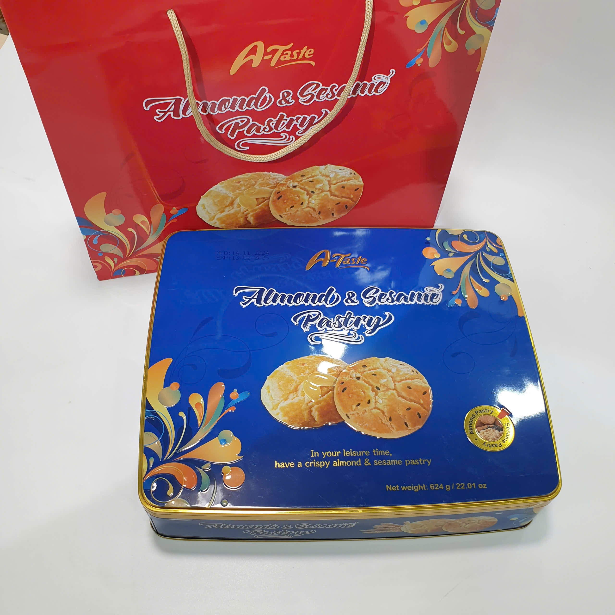 Bánh quy mè và Hạnh nhân A-Taste 624gr