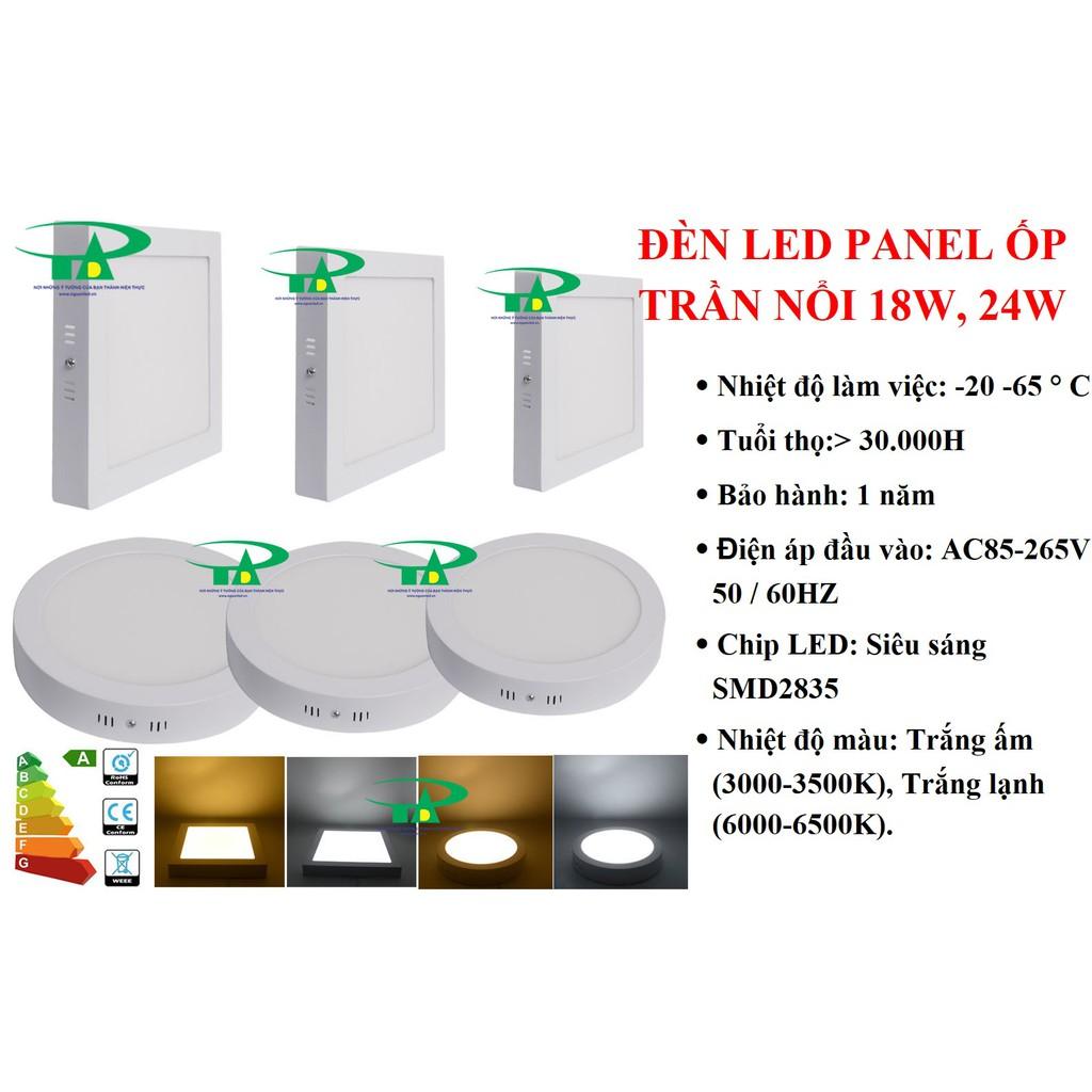 Đèn led ốp trần nổi vuông siêu sáng Công suất 18W/24W ánh sáng trắng, vàng, loại tốt, giá rẻ, chất lượng...