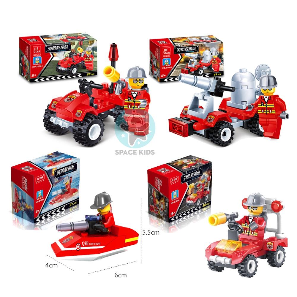 Đồ chơi Xếp hình Lego city minifigures cho bé chủ đề Cứu hỏa từ 31 đến 41 chi tiết chất liệu nhựa ABS