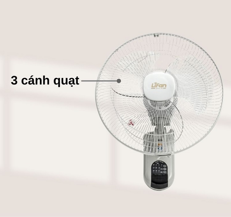 Quạt treo tường 3 cánh 60W Lifan TE-1689 - Có REMOTE - Hàng chính hãng