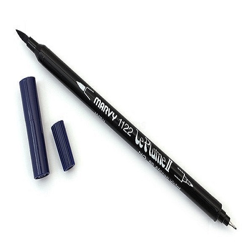 Combo 3 bút lông đầu cọ viết calligraphy Marvy Le Plume II Double-Sided Watercolor Marker - UP.PENS Collection - Navy Colors 1