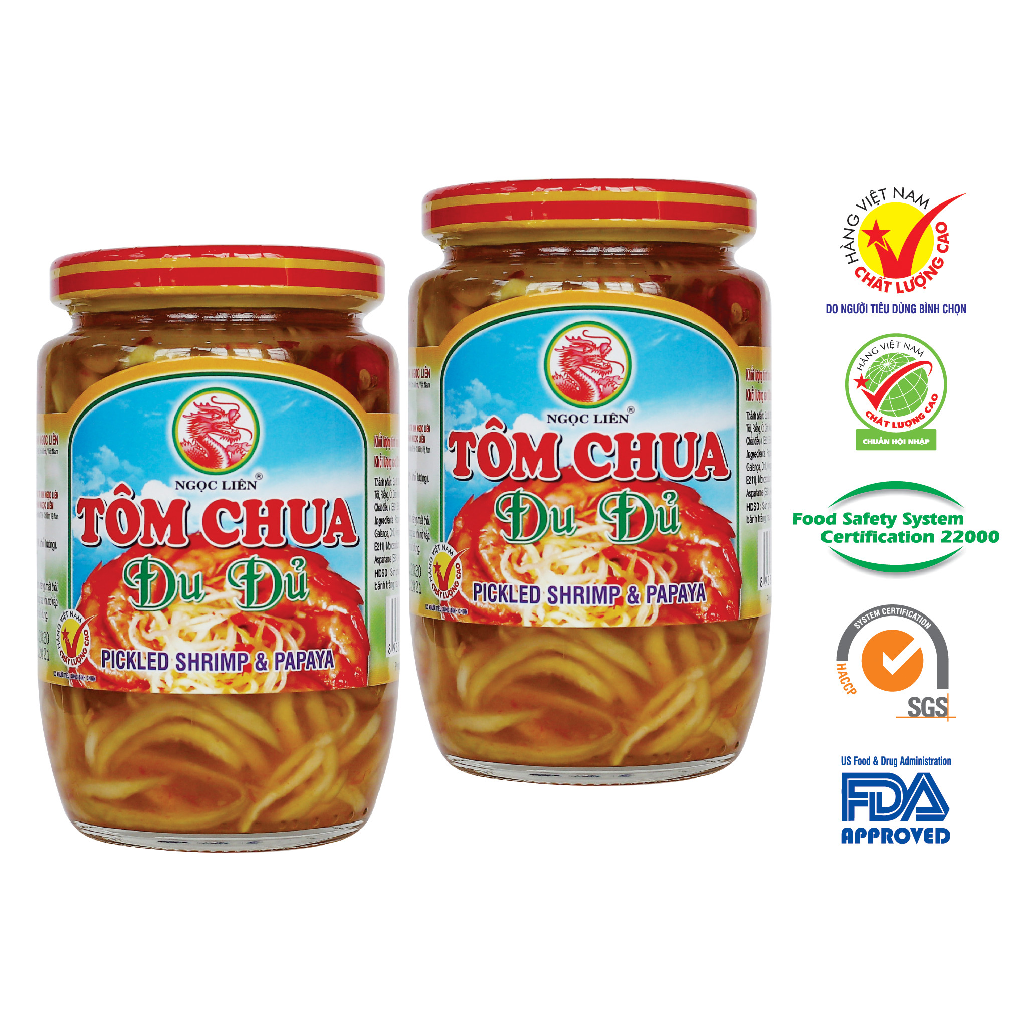 2 Hũ Mắm Tôm chua đu đủ 430g Ngọc Liên