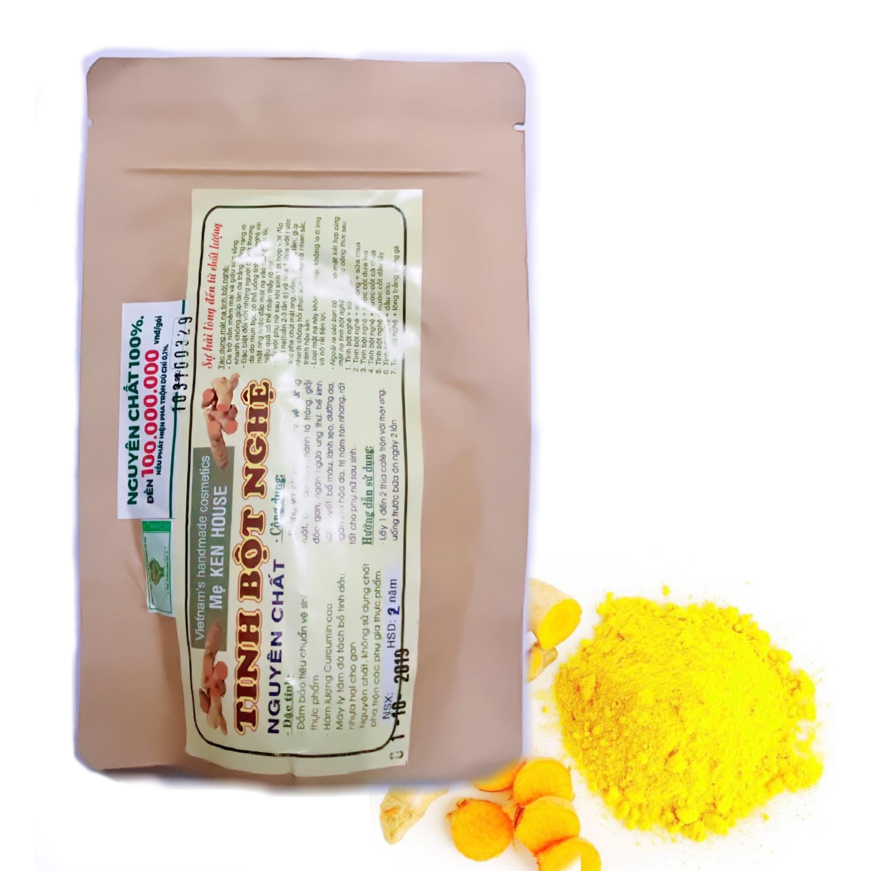 TINH BỘT NGHỆ NGUYÊN CHẤT MẸ KEN - gói 100G