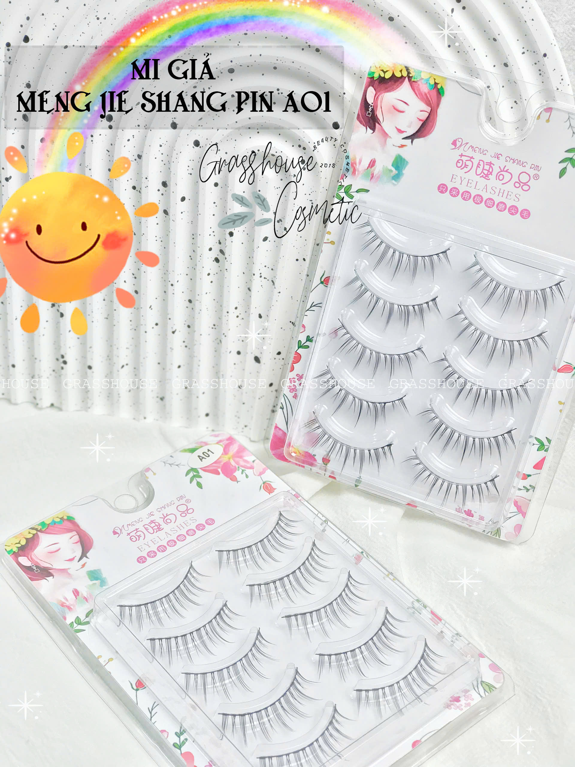 Lông mi giả sợi mảnh tự nhiên chất lượng cao, viền mỏng nhẹ Shangpin beauty