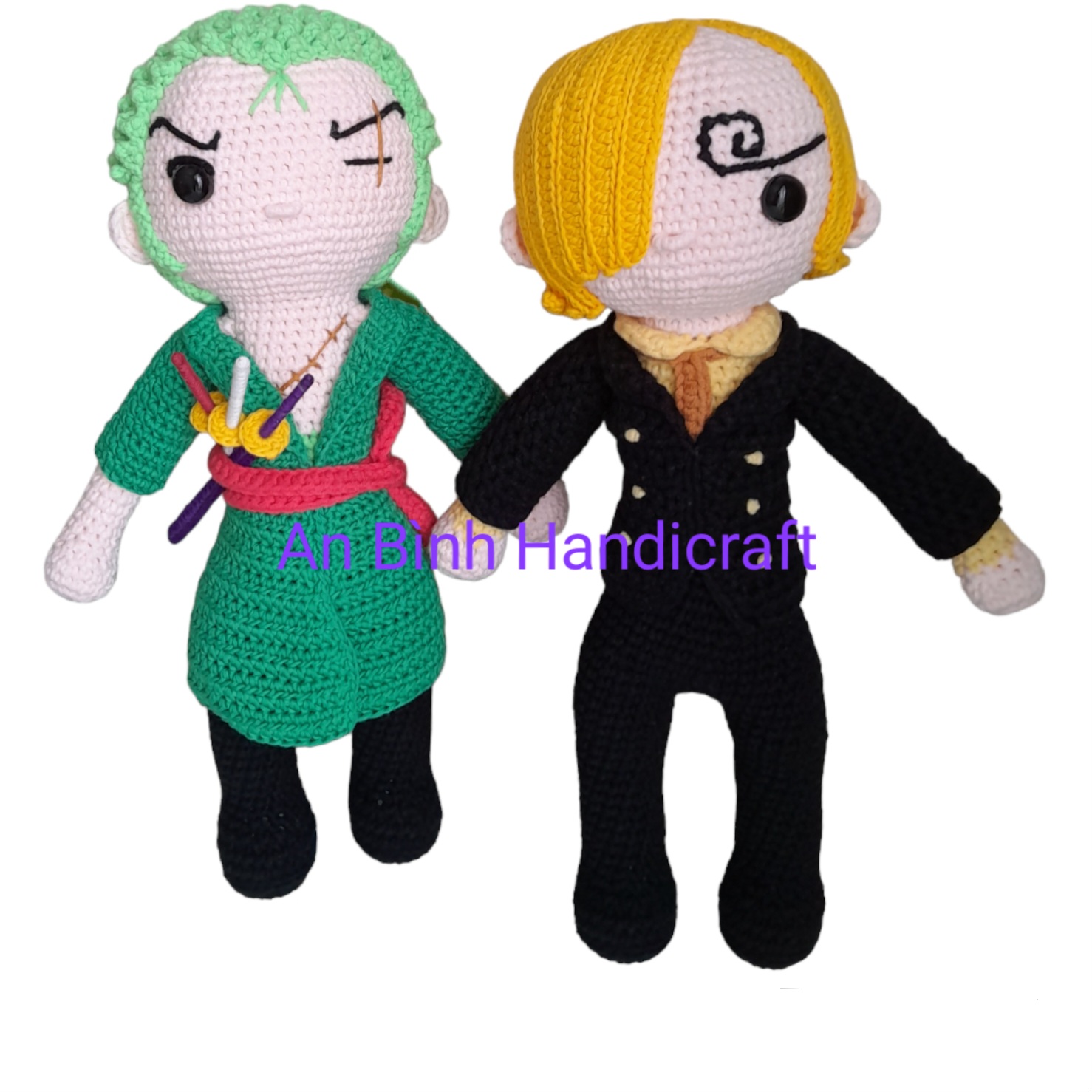 Sanji One Piece bằng len nhồi bông thủ công handmade, mô hình nhân vật trong phim truyện anime