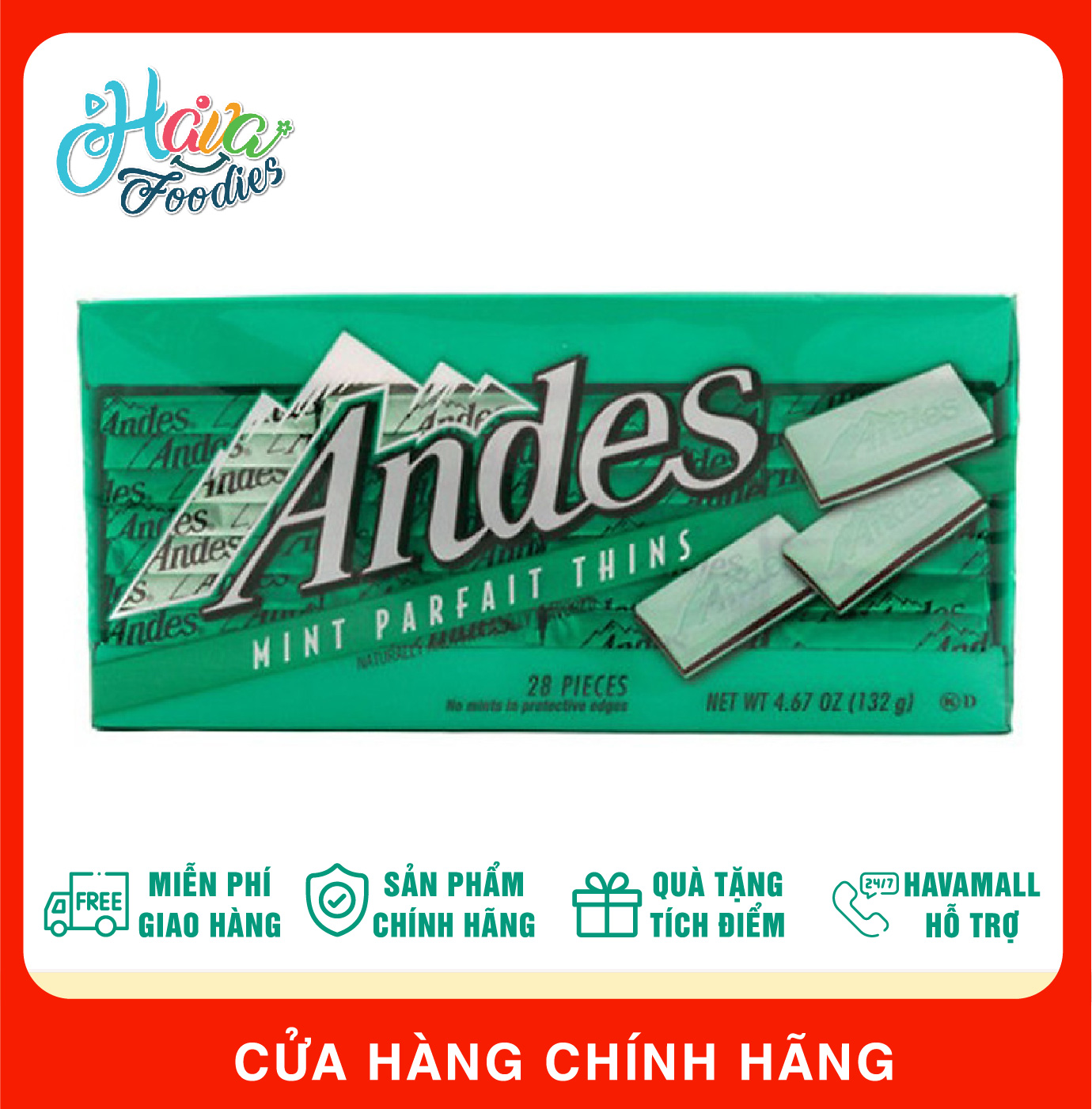 Kẹo Sô cô la Andes Bạc Hà