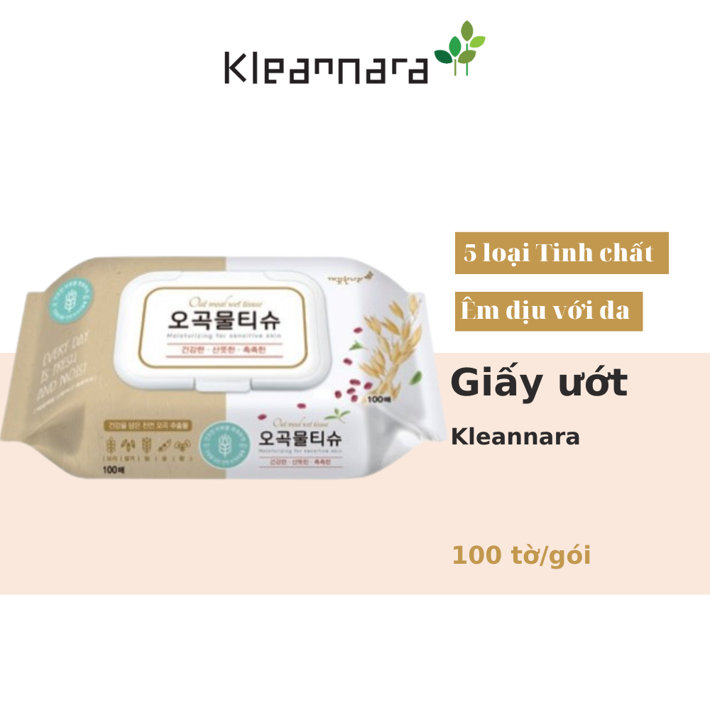 KHĂN VỆ SINH GIẤY KLEANNARA FIVE GRAINS WET TISSUE CAP 5 TINH CHẤT