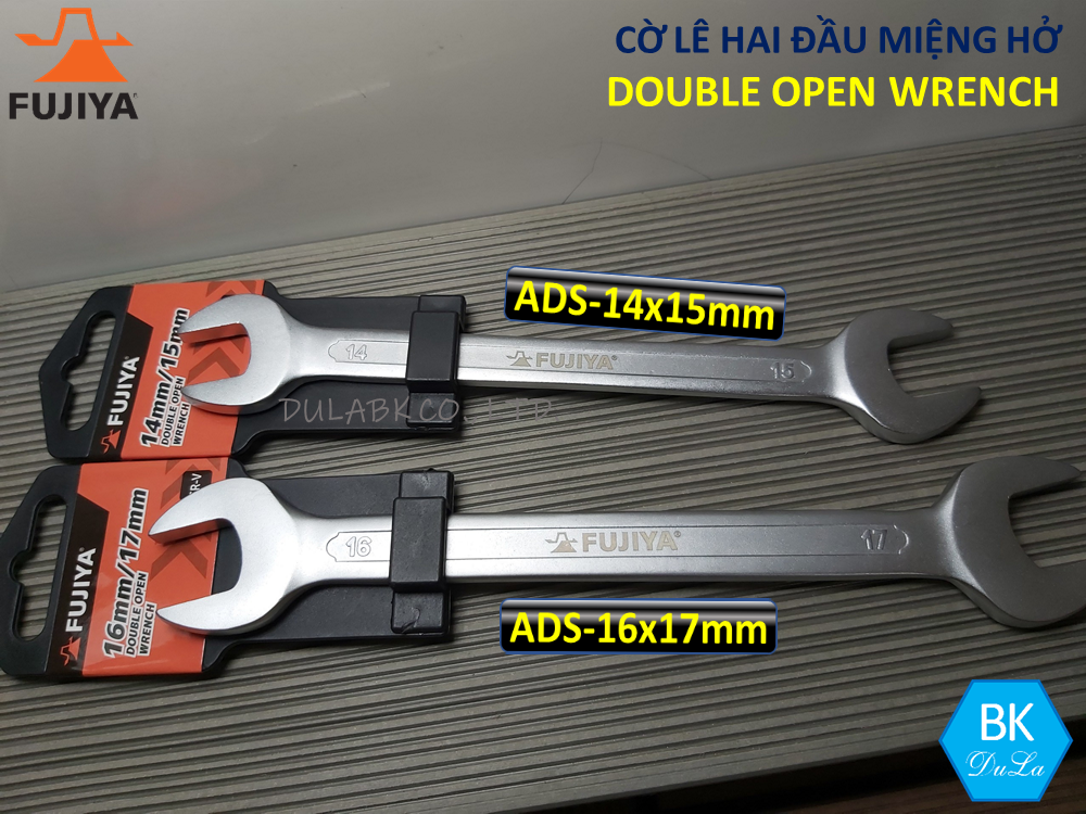 Cờ lê hai đầu miệng hở 16x17mm Fujiya Công nghệ Nhật Bản ADS-1617 Genuine Thép CR-V