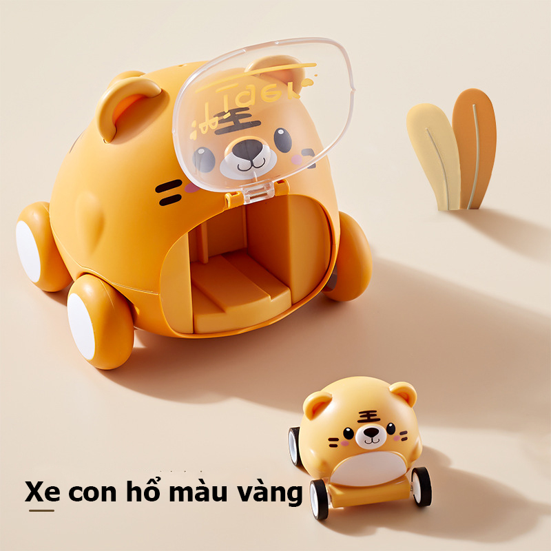 Xe đồ chơi chạy đà hình con vật KAVY No.8808 gồm 2 xe vui nhộn, chứa đựng lẫn nhau