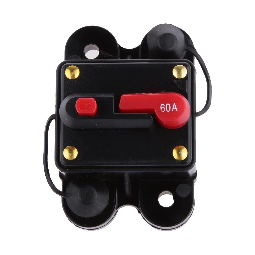 5xManual Reset Circuit Breaker 12v/24v Car Auto Boat Audio Fuse Holder 60A 02