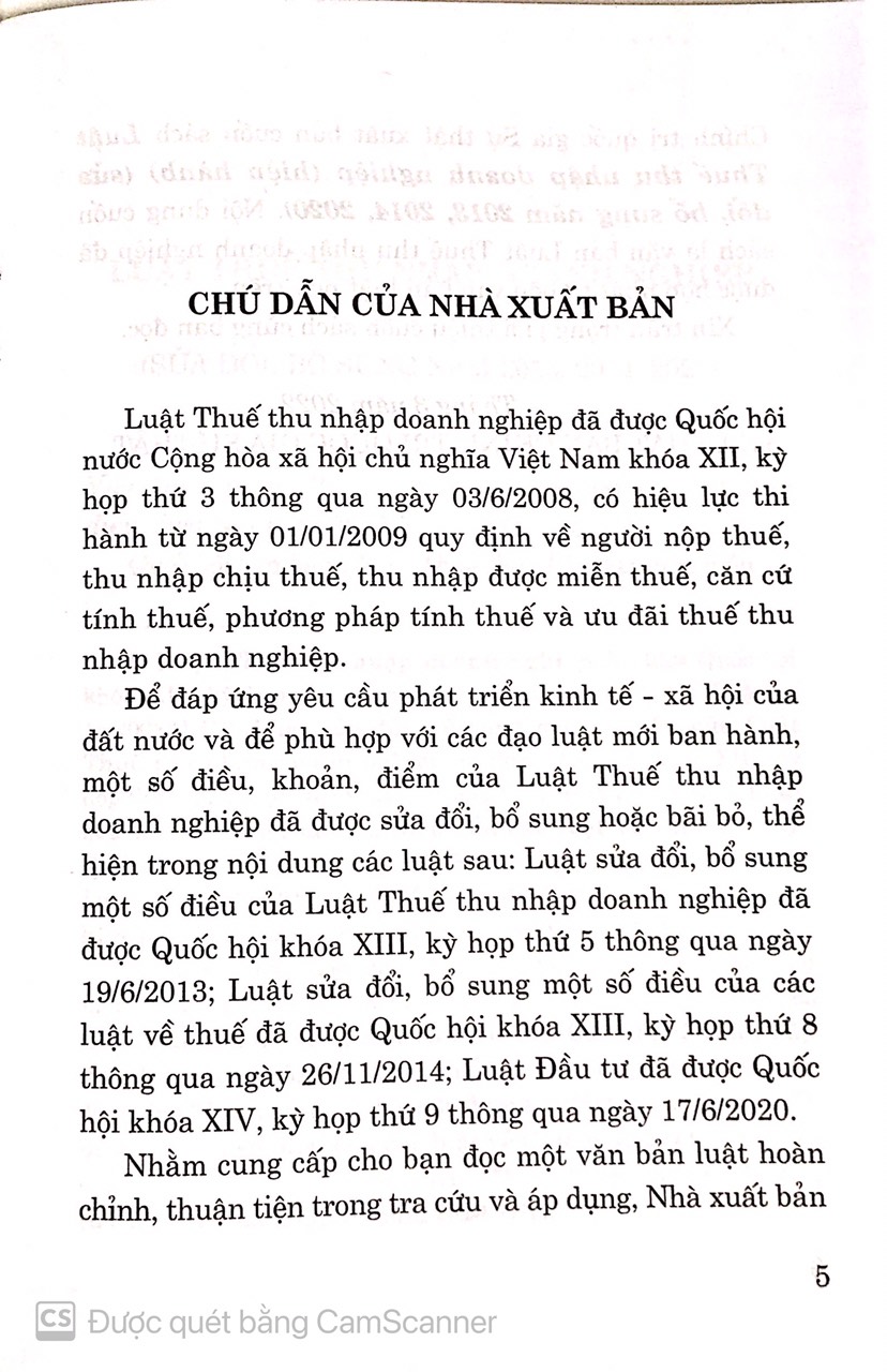 Luật thuế thu nhập doanh nghiệp ( Sửa đổi, bổ sung năm 2013, 2014, 2020