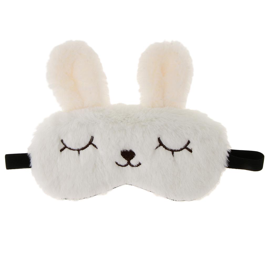 Kids Adults Plush Bunny Rabbit Sleep Mask Eye Shade Cover Blindfold