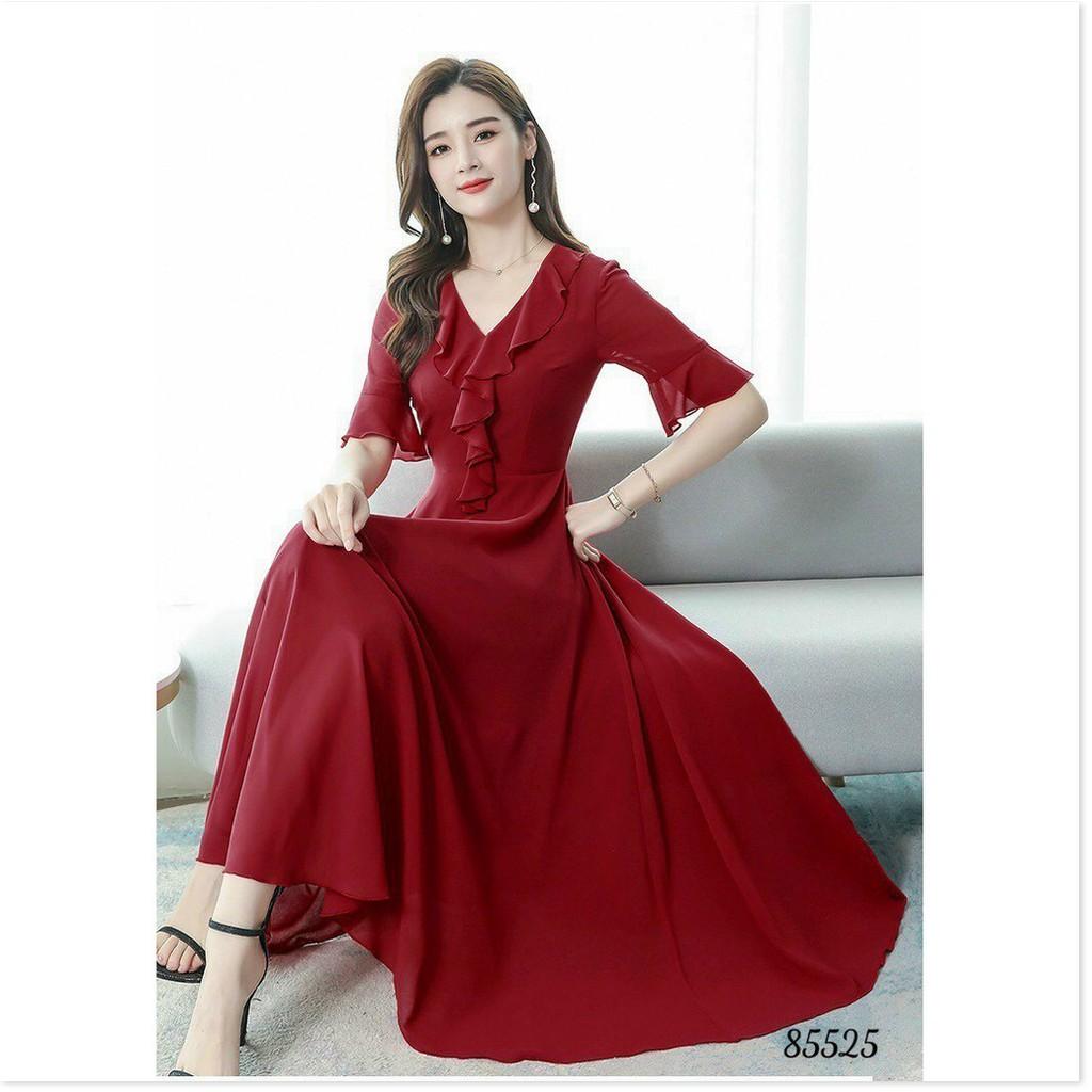 ĐẦM DỰ TIỆC VOAN Ý SANG TRỌNG , TÔN DÁNG , CHE KHUYẾT ĐIỂM , DÀNH CHO CÁC QUÝ CÔ / SP CÓ ĐỦ SIZE THỜI TRANG NEMO36 STORE