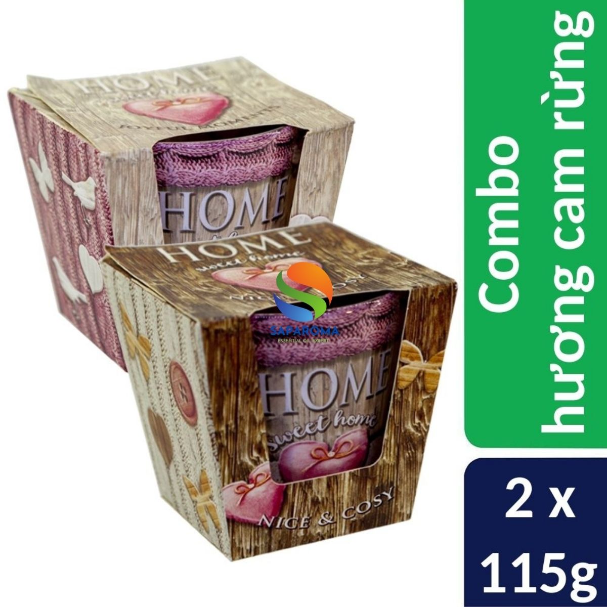 Combo 2 ly nến thơm tinh dầu Bartek Home Sweet Home 115g - hương cam rừng, nến trang trí, thơm phòng, thư giãn, hỗ trợ khử mùi