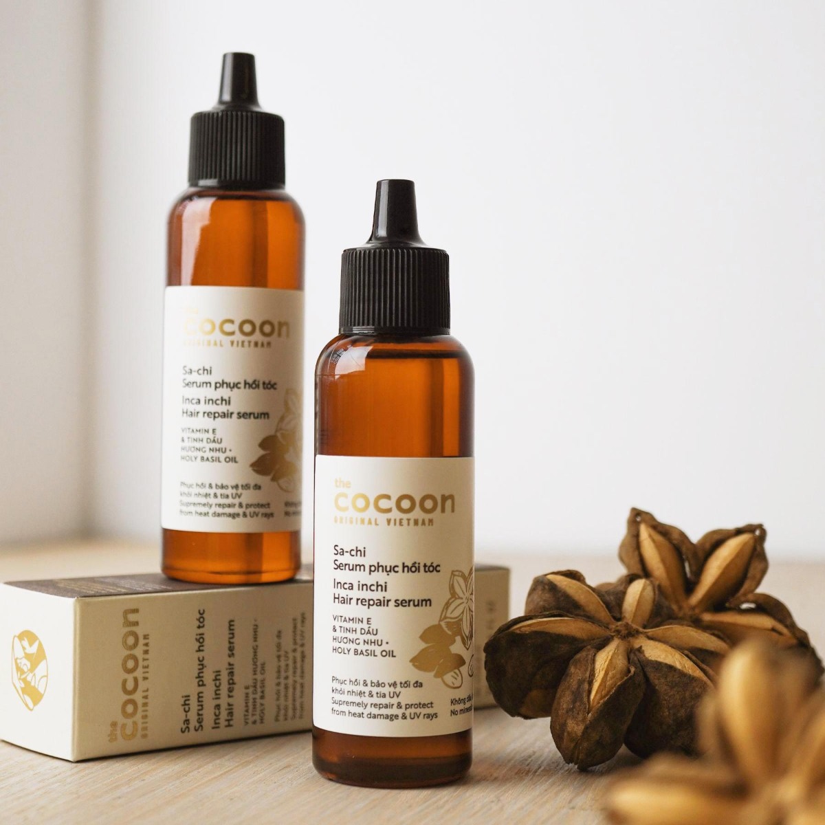 Tinh Chất Phục Hồi Tóc Tinh Dầu Sachi The Cocoon Inca Inchi Hair Repair Serum