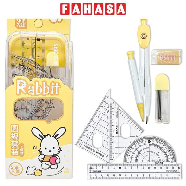 Bộ Compa 7 Món Rabbit - Bút Chì Kim - ShiF 3128 - Màu Vàng