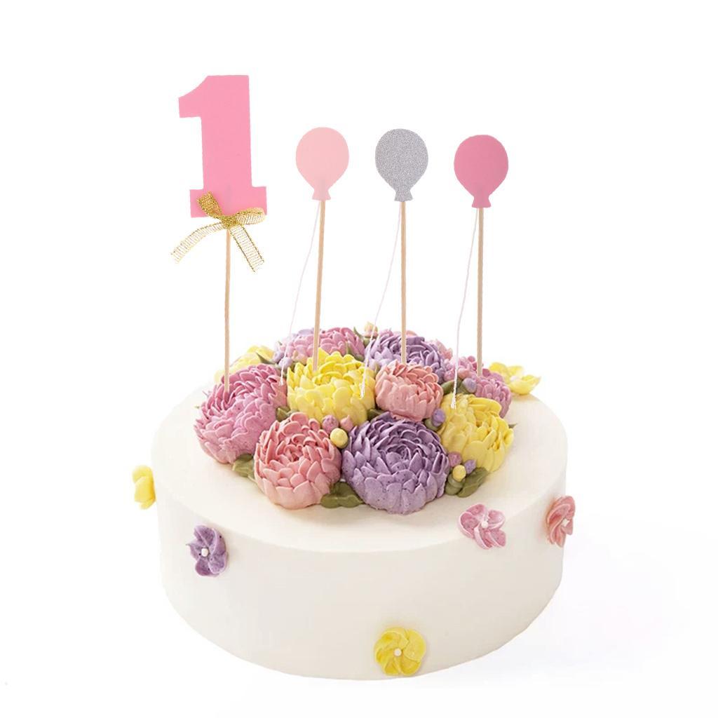 8pcs Set 1st Balloon Cupcake Picks Birthday Party Baby Shower Decor