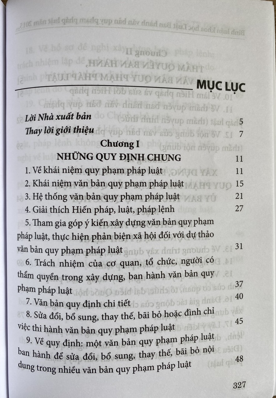 Bình luận khoa học Luật Ban hành văn bản quy phạm pháp luật năm 2015 (được sửa đổi, bổ sung năm 2020) - Lý thuyết, thực định và thực tiễn