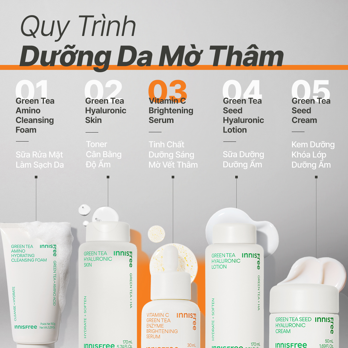 Serum viên nang Vitamin C siêu sáng da INNISFREE Vitamin C Green Tea Enzyme Brightening Serum 30ml