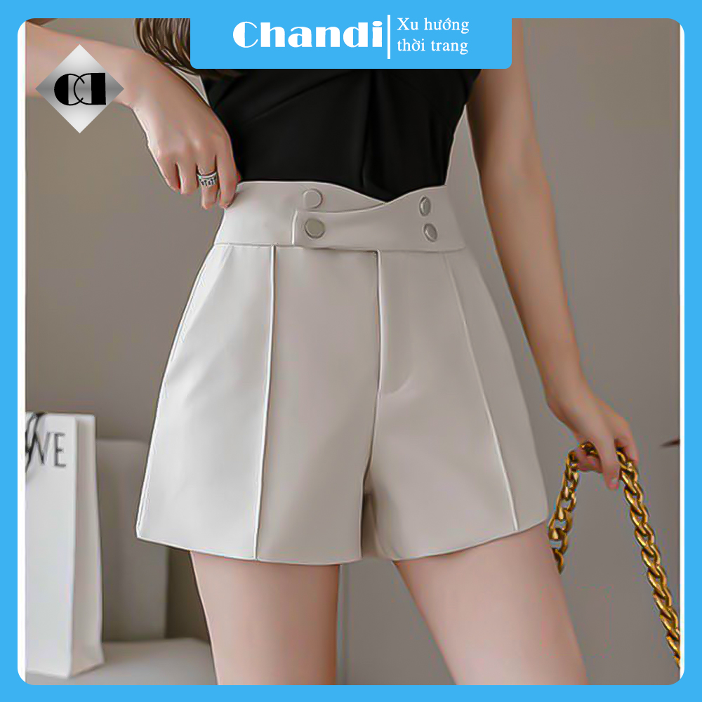 Chân Váy Short Nữ Dáng Chữ A Cạp Cao, Chất Liệu Vitex tuyết mưa Tôn Dáng Thương Hiệu Chandi CV15