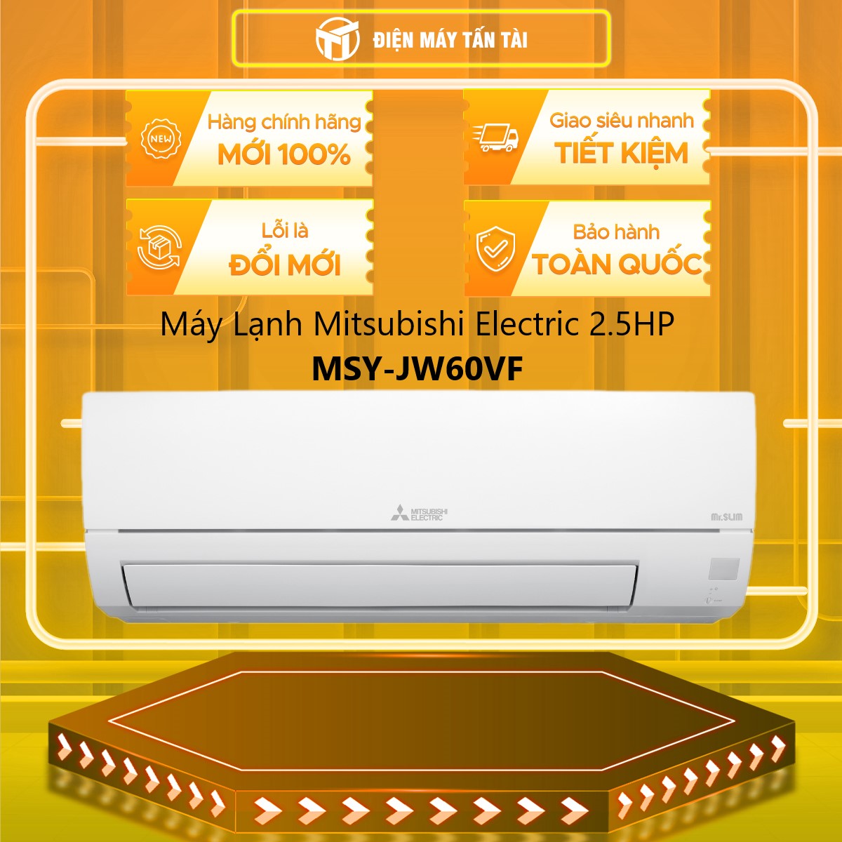 Máy lạnh Mitsubishi Electric MSY-JW60VF Inverter 2.5 HP (2.5 Ngựa) model 2023- hàng chính hãng ( chỉ giao HCM )