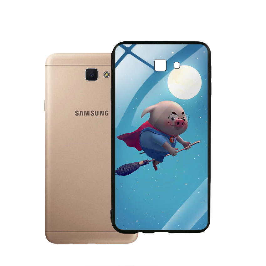 Ốp Lưng Kính Cường Lực cho điện thoại Samsung Galaxy J7 Prime - Pig 11